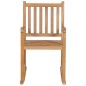 vidaXL Silla mecedora de madera maciza de teca con cojín rojo vidaXL Silla mecedora de madera maciza de teca con cojín rojo