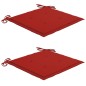 vidaXL Silla mecedora de madera maciza de teca con cojín rojo vidaXL Silla mecedora de madera maciza de teca con cojín rojo