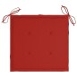 vidaXL Silla mecedora de madera maciza de teca con cojín rojo vidaXL Silla mecedora de madera maciza de teca con cojín rojo