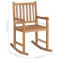 vidaXL Silla mecedora de madera maciza de teca con cojín rojo vidaXL Silla mecedora de madera maciza de teca con cojín rojo
