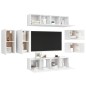 vidaXL Set de muebles de salón 8 pzas madera ingeniería blanco brillo