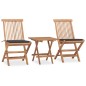vidaXL Set comedor de jardín plegable 3 piezas madera de teca cojines vidaXL Set comedor de jardín plegable 3 piezas madera de teca cojines