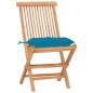 vidaXL Set comedor de jardín plegable 3 piezas madera de teca cojines vidaXL Set comedor de jardín plegable 3 piezas madera de teca cojines