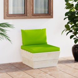vidaXL Sofá central de palets jardín cojines madera abeto impregnada