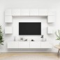 vidaXL Set de muebles de salón 8 pzas madera ingeniería blanco brillo vidaXL Set de muebles de salón 8 pzas madera ingeniería blanco brillo