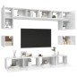 vidaXL Set de muebles de salón 8 pzas madera ingeniería blanco brillo vidaXL Set de muebles de salón 8 pzas madera ingeniería blanco brillo