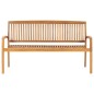 vidaXL Banco de jardín apilable y cojín madera maciza de teca 159 cm vidaXL Banco de jardín apilable y cojín madera maciza de teca 159 cm