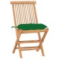 vidaXL Set comedor de jardín plegable 3 piezas madera de teca cojines vidaXL Set comedor de jardín plegable 3 piezas madera de teca cojines