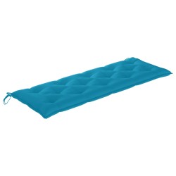 vidaXL Banco de jardín apilable y cojín madera maciza de teca 159 cm