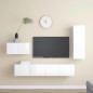 vidaXL Set de muebles de salón 4 pzas madera ingeniería blanco brillo