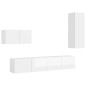 vidaXL Set de muebles de salón 4 pzas madera ingeniería blanco brillo
