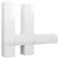 vidaXL Set de muebles de salón 7 pzas madera ingeniería blanco brillo