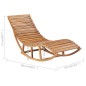 vidaXL Tumbona mecedora con cojín madera maciza de teca vidaXL Tumbona mecedora con cojín madera maciza de teca