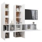 vidaXL Set de muebles de salón 7 pzas madera ingeniería blanco brillo