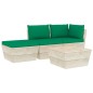 vidaXL Muebles de jardín de palets 4 pzas y cojines madera de abeto 