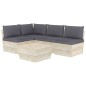 vidaXL Muebles de jardín de palets 5 piezas y cojines madera de abeto vidaXL Muebles de jardín de palets 5 piezas y cojines madera de abeto