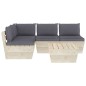 vidaXL Muebles de jardín de palets 5 piezas y cojines madera de abeto vidaXL Muebles de jardín de palets 5 piezas y cojines madera de abeto