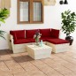 vidaXL Muebles de jardín de palets 5 pzas y cojines madera de abeto vidaXL Muebles de jardín de palets 5 pzas y cojines madera de abeto