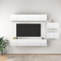 vidaXL Set de muebles de salón 8 pzas madera ingeniería blanco brillo