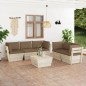 vidaXL Muebles de jardín de palets 6 piezas y cojines madera de abeto vidaXL Muebles de jardín de palets 6 piezas y cojines madera de abeto