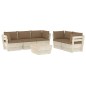vidaXL Muebles de jardín de palets 6 piezas y cojines madera de abeto vidaXL Muebles de jardín de palets 6 piezas y cojines madera de abeto