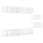 vidaXL Set de muebles de salón 8 pzas madera ingeniería blanco brillo