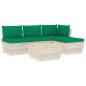 vidaXL Muebles de jardín de palets 5 piezas y cojines madera de abeto vidaXL Muebles de jardín de palets 5 piezas y cojines madera de abeto