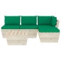 vidaXL Muebles de jardín de palets 5 piezas y cojines madera de abeto vidaXL Muebles de jardín de palets 5 piezas y cojines madera de abeto