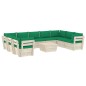 vidaXL Muebles de jardín de palés 10 piezas y cojines madera de abeto vidaXL Muebles de jardín de palés 10 piezas y cojines madera de abeto