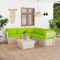 vidaXL Muebles de jardín de palets 6 piezas y cojines madera de abeto vidaXL Muebles de jardín de palets 6 piezas y cojines madera de abeto