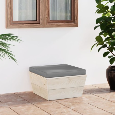 vidaXL Otomana de palets de jardín con cojín madera abeto impregnada