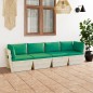 vidaXL Sofá de palets de jardín 4 plazas con cojines madera de abeto vidaXL Sofá de palets de jardín 4 plazas con cojines madera de abeto