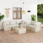 vidaXL Muebles de jardín de palets 6 piezas y cojines madera de abeto vidaXL Muebles de jardín de palets 6 piezas y cojines madera de abeto