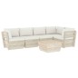 vidaXL Muebles de jardín de palets 6 piezas y cojines madera de abeto 