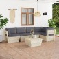 vidaXL Muebles de jardín de palés 6 piezas y cojines madera de abeto vidaXL Muebles de jardín de palés 6 piezas y cojines madera de abeto