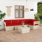 vidaXL Muebles de jardín de palets 6 piezas y cojines madera de abeto vidaXL Muebles de jardín de palets 6 piezas y cojines madera de abeto