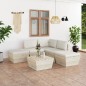 vidaXL Muebles de jardín de palets 6 piezas y cojines madera de abeto vidaXL Muebles de jardín de palets 6 piezas y cojines madera de abeto