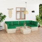vidaXL Muebles de jardín de palets 7 piezas y cojines madera de abeto vidaXL Muebles de jardín de palets 7 piezas y cojines madera de abeto