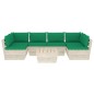 vidaXL Muebles de jardín de palets 7 piezas y cojines madera de abeto vidaXL Muebles de jardín de palets 7 piezas y cojines madera de abeto