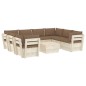 vidaXL Muebles de jardín de palets 9 piezas y cojines madera de abeto vidaXL Muebles de jardín de palets 9 piezas y cojines madera de abeto