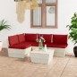 vidaXL Muebles de jardín de palets 5 piezas y cojines madera de abeto vidaXL Muebles de jardín de palets 5 piezas y cojines madera de abeto