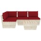 vidaXL Muebles de jardín de palets 5 piezas y cojines madera de abeto vidaXL Muebles de jardín de palets 5 piezas y cojines madera de abeto