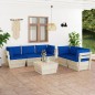vidaXL Muebles de jardín de palets 6 piezas y cojines madera de abeto vidaXL Muebles de jardín de palets 6 piezas y cojines madera de abeto