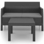 vidaXL Set de muebles jardín 2 piezas cojines PP ratán gris antracita vidaXL Set de muebles jardín 2 piezas cojines PP ratán gris antracita