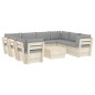 vidaXL Muebles de jardín de palets 9 piezas y cojines madera de abeto 
