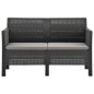 vidaXL Set de muebles jardín 2 piezas cojines PP ratán gris antracita vidaXL Set de muebles jardín 2 piezas cojines PP ratán gris antracita