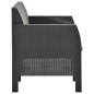 vidaXL Set de muebles jardín 2 piezas cojines PP ratán gris antracita vidaXL Set de muebles jardín 2 piezas cojines PP ratán gris antracita