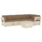 vidaXL Muebles de jardín de palets 6 piezas y cojines madera de abeto vidaXL Muebles de jardín de palets 6 piezas y cojines madera de abeto