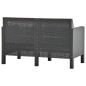 vidaXL Set de muebles jardín 2 piezas cojines PP ratán gris antracita vidaXL Set de muebles jardín 2 piezas cojines PP ratán gris antracita