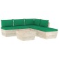 vidaXL Muebles de jardín de palets 6 piezas y cojines madera de abeto vidaXL Muebles de jardín de palets 6 piezas y cojines madera de abeto